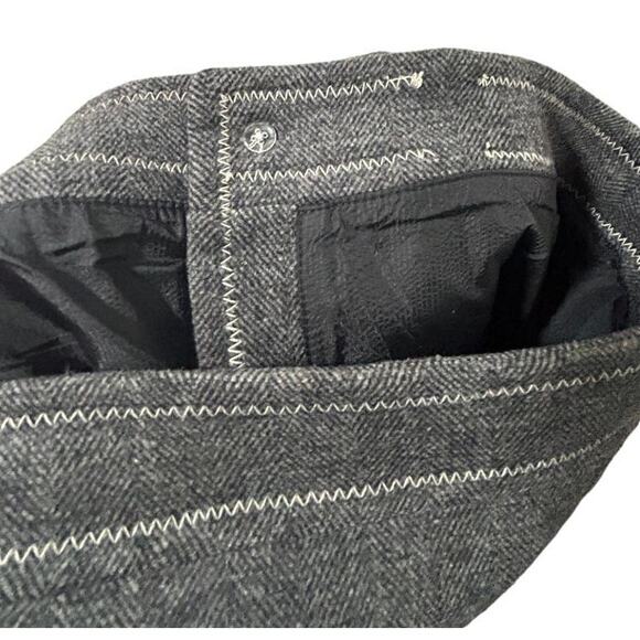 Purnell Wool Blanket Stitch Zip Mini Skirt 10 Gray Coquette Chic Quiet Luxury - Picture 9 of 10